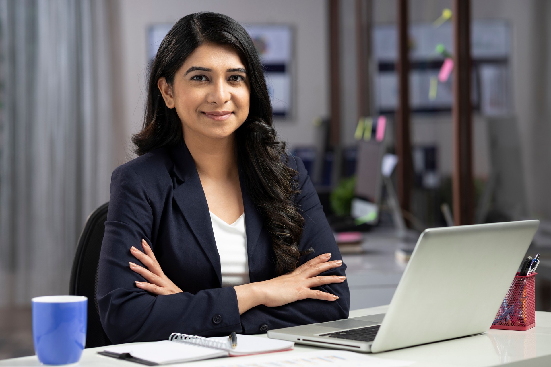 Business woman at office, stock photo